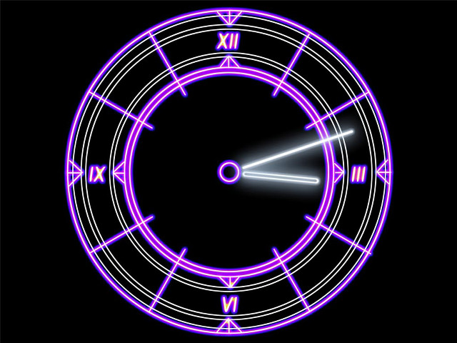 Purple clock black background white free wallpaper - medium preview image