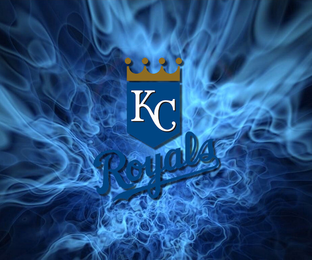 Kansas royals smoke glowing blue free wallpaper - medium preview image