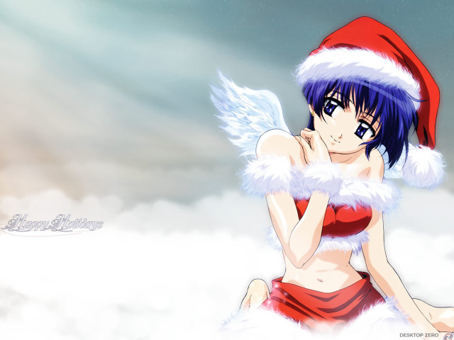 Girl santa hat cloud hands free wallpaper - medium preview image