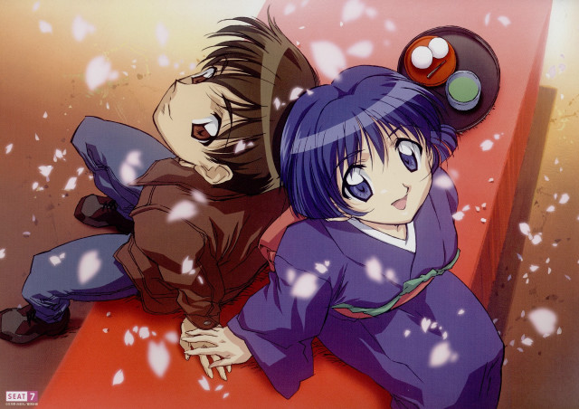 Anime couple red surface snow free wallpaper - medium preview image