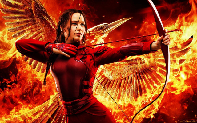 Woman red outfit bow arrow free wallpaper - medium preview image