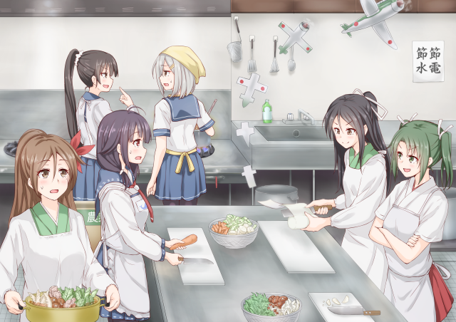 Girls kitchen preparing food together free wallpaper - medium preview image