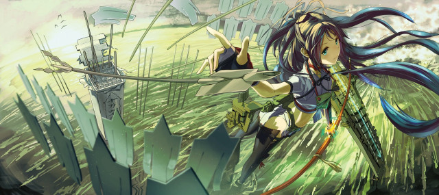 Girl long hair bow arrow free wallpaper - medium preview image
