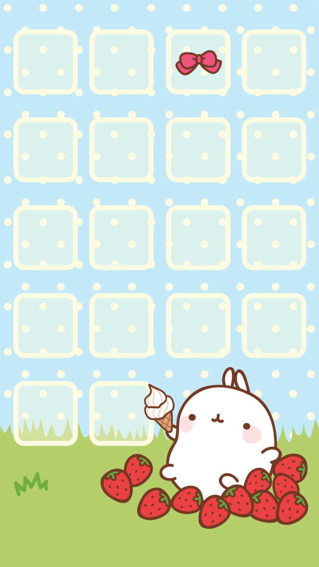 Cartoon character eating strawberries calendar free wallpaper - medium preview image