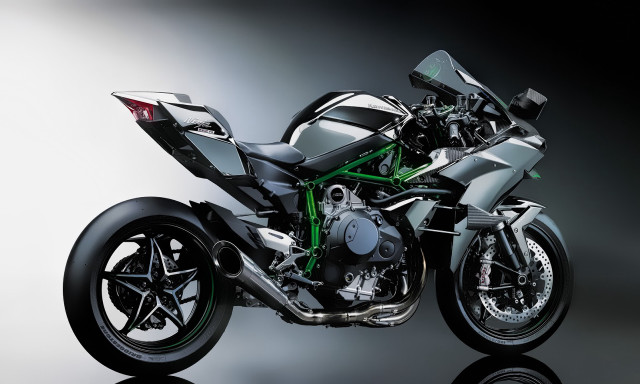 Motorcycle studio reflection black background free wallpaper - medium preview image