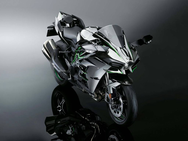 Futuristic motorcycle studio black background free wallpaper - medium preview image