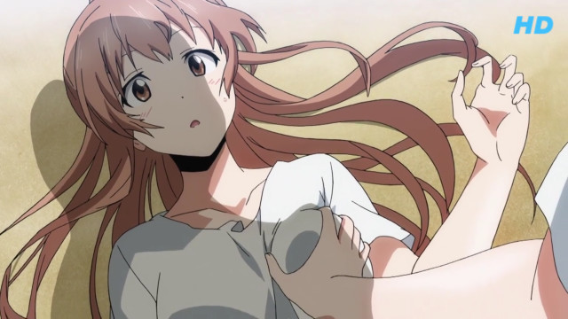 Girl long hair sitting camera free wallpaper - medium preview image