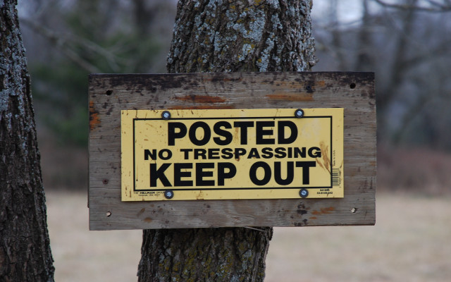 No trespassing sign tree area free wallpaper - medium preview image
