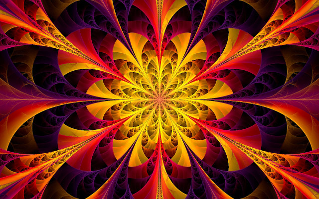 Colorful flower fractal psychedelic bat free wallpaper - medium preview image