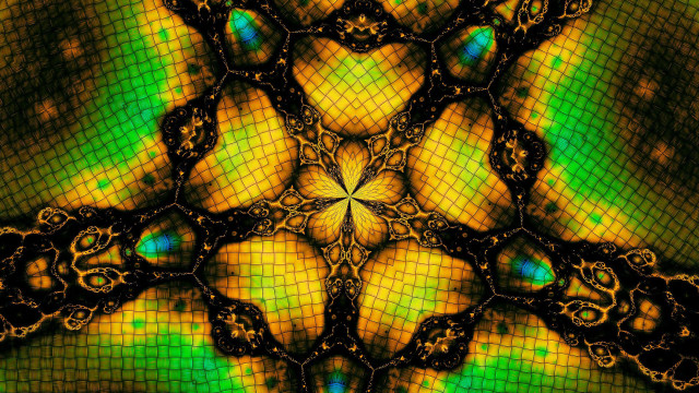 Green yellow pattern black background free wallpaper - medium preview image