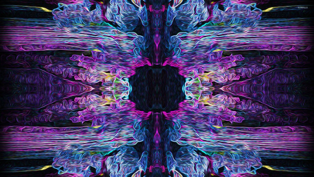 Colorful abstract flower psychedelic digital free wallpaper - medium preview image