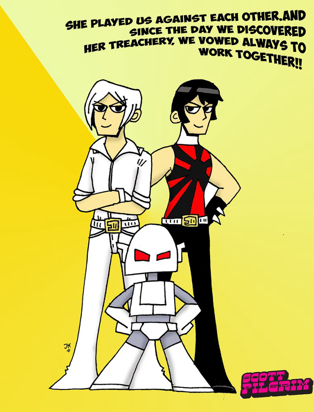 Cartoon two people standing robot free wallpaper - medium preview image