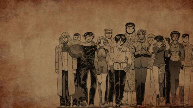 People standing wall drawing man free wallpaper - medium preview image