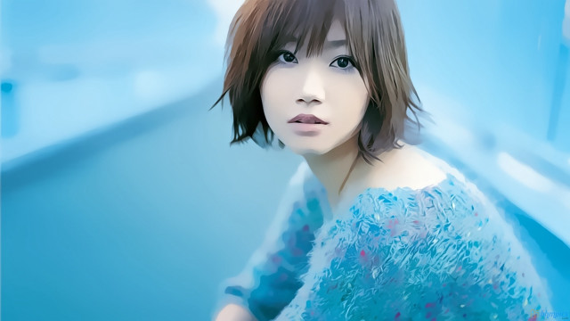 Blue woman pool beach ocean free wallpaper - medium preview image