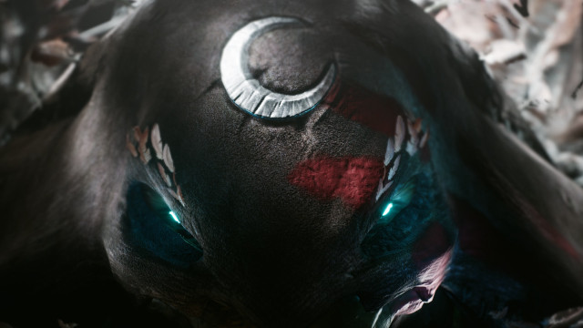 Black animal green eyes feathers free wallpaper - medium preview image
