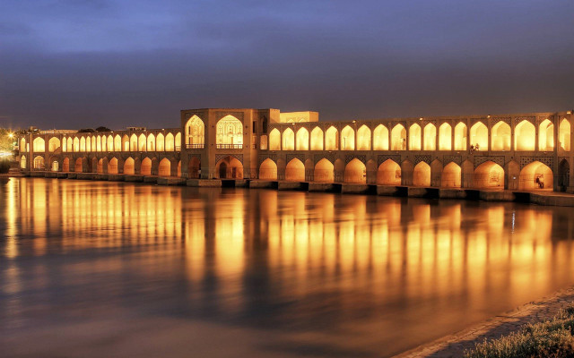Bridge water night lights building #7 free wallpaper for desktop - medium preview image