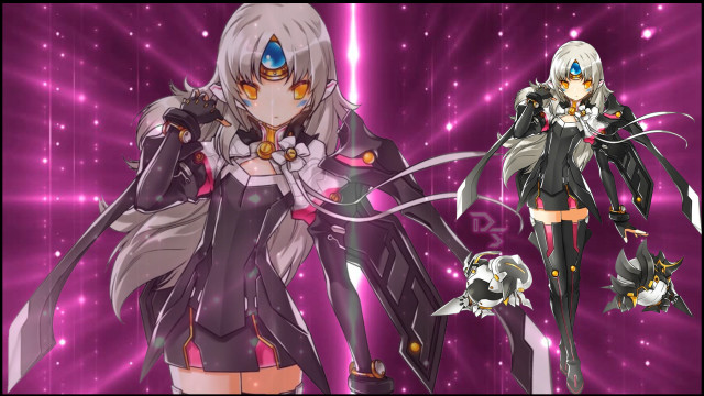 Anime characters purple background stars #2 free wallpaper - medium preview image