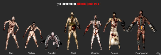 Zombies different poses sizes variety free wallpaper - medium preview image