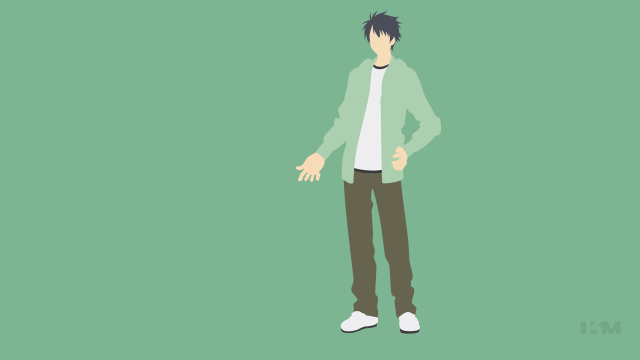 Man standing green background hands free wallpaper - medium preview image