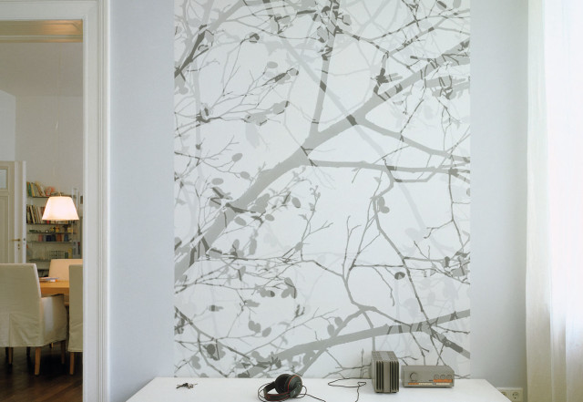 White table phone lamp tree free wallpaper - medium preview image