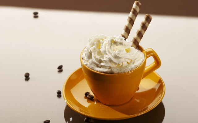 Cup whipped cream striped straws free wallpaper - medium preview image