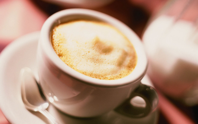 Coffee saucer spoon milk table free wallpaper - medium preview image
