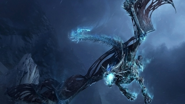 Dragon blue lights flying dark #2 free wallpaper - medium preview image