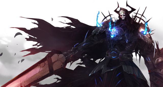 Demonic blue eyes sword man free wallpaper - medium preview image