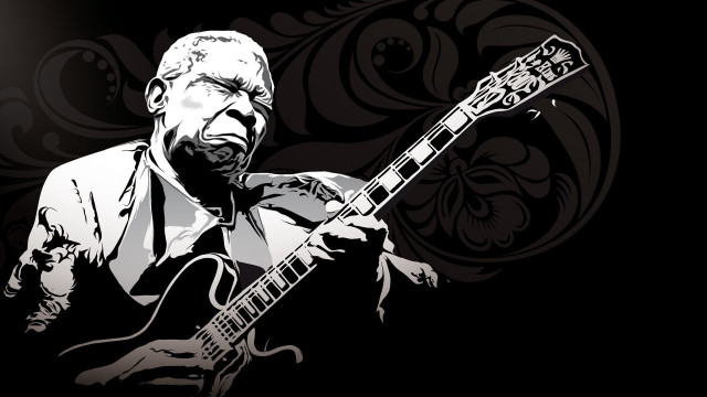 Man playing guitar black background #2 free wallpaper - medium preview image