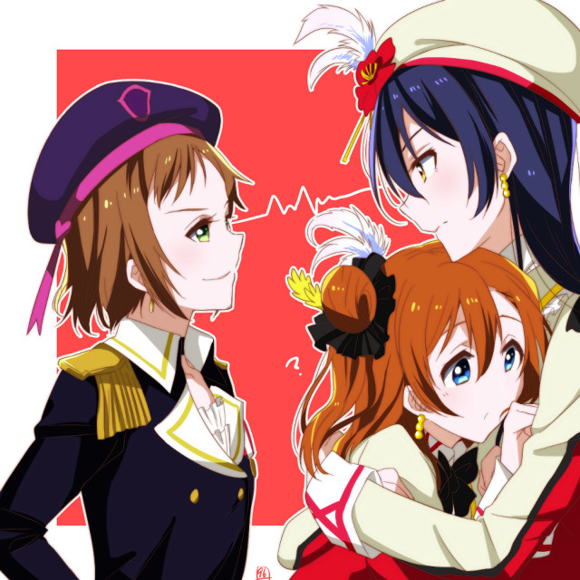 Anime couple hugging red background #2 free wallpaper - medium preview image