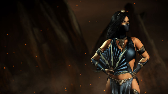 Woman costume beard knife hand free wallpaper - medium preview image