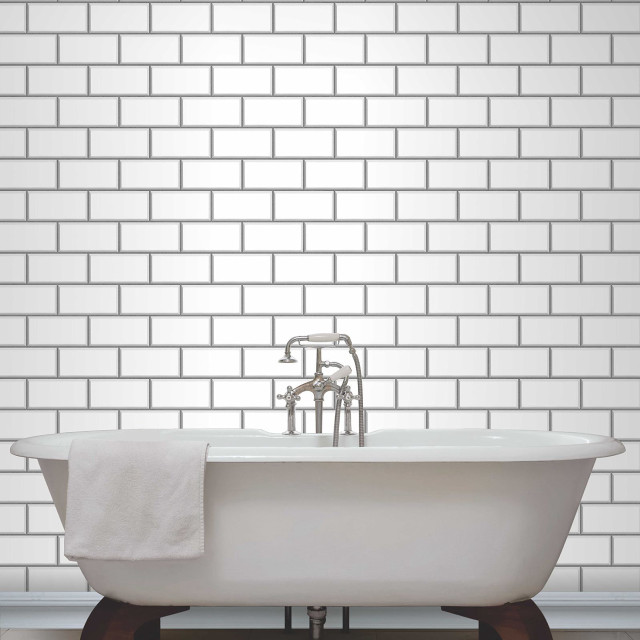 White bathtub brick wall wooden free wallpaper - medium preview image