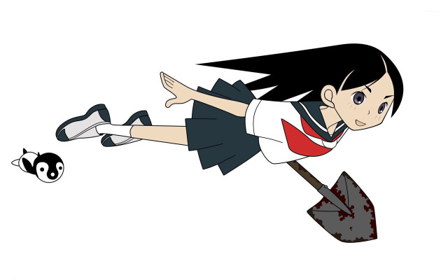 Girl black hair red shirt free wallpaper - medium preview image