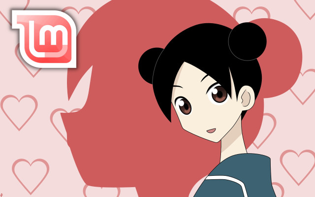 Woman bun heart background red free wallpaper - medium preview image