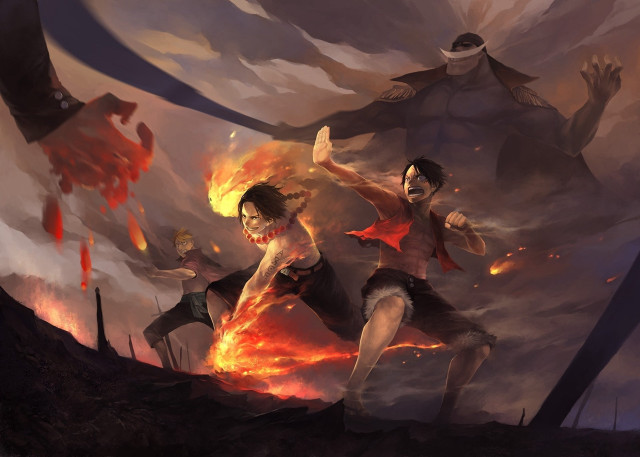 Fire sky sword man woman free wallpaper - medium preview image