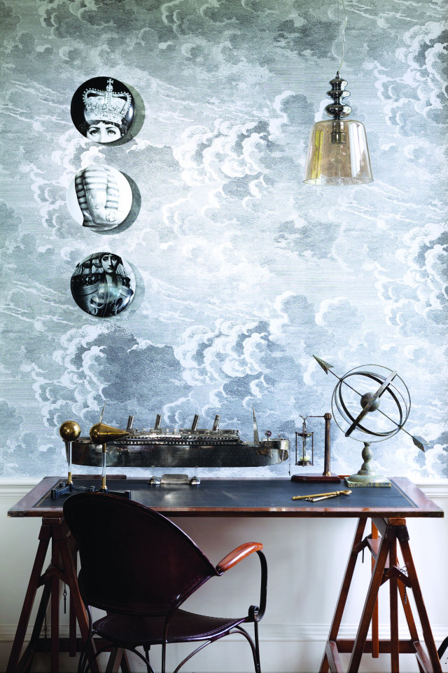 Desk typewriter lamp wall painting free wallpaper - medium preview image