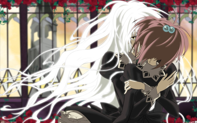 Woman long white hair black #2 free wallpaper - medium preview image