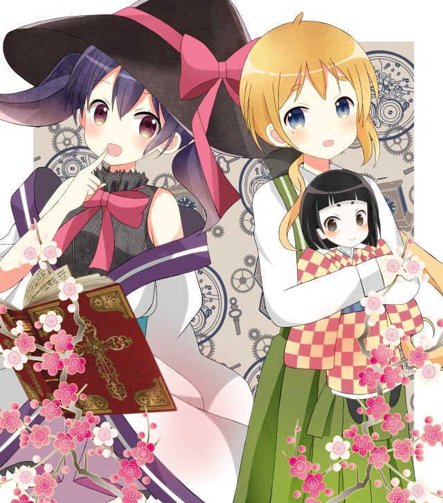 Anime girls hats dresses book free wallpaper - medium preview image