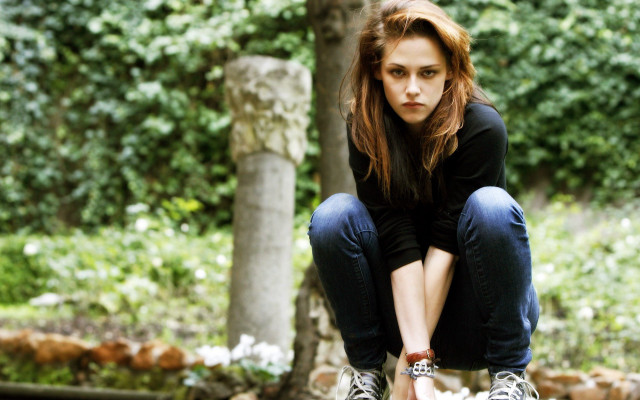 Woman crouching tree rocks skateboard free wallpaper - medium preview image