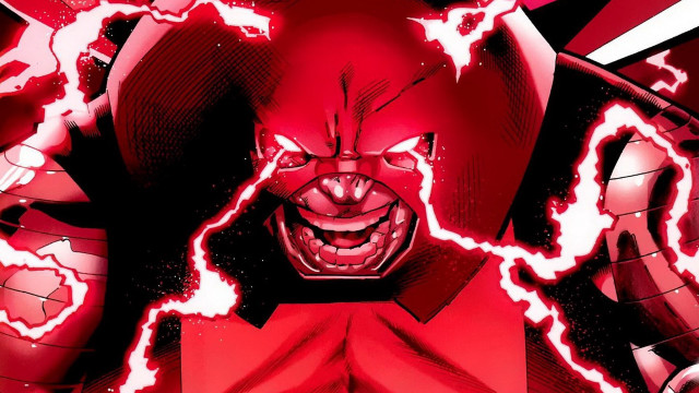 Red faced man lightning neck free wallpaper for desktop - medium preview image