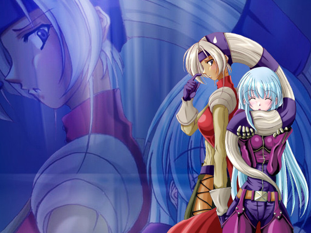 Anime characters blue room purple free wallpaper - medium preview image