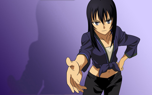 Woman black outfit purple wall free wallpaper - medium preview image