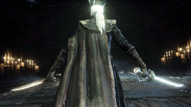 Man longcoat sword darkroom ceilinglights free wallpaper - medium preview image