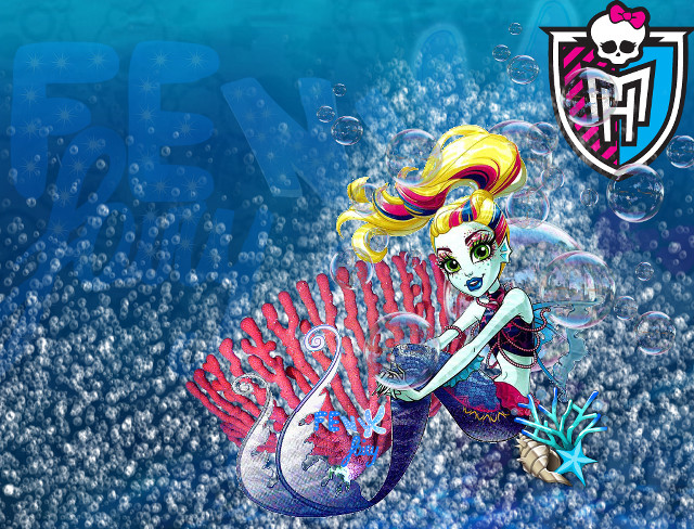 Cartoon mermaid skull fish tail free wallpaper - medium preview image