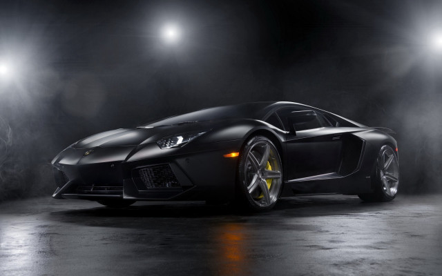 Black sports car yellow wheels #2 free wallpaper - medium preview image