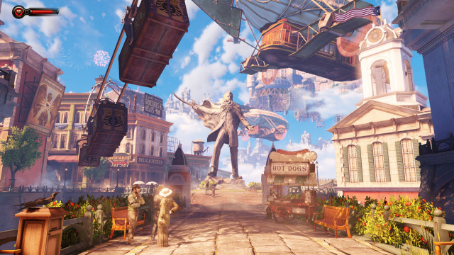 Man street giant statue suit free wallpaper - medium preview image