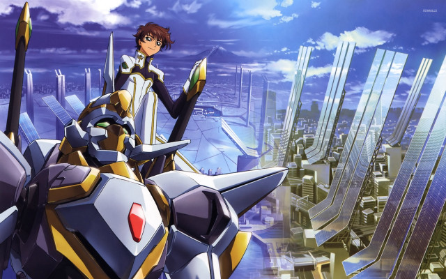 Woman futuristic suit city skyline free wallpaper - medium preview image