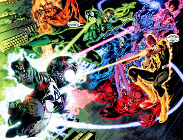Superheroes fighting comic book cover free wallpaper - medium preview image