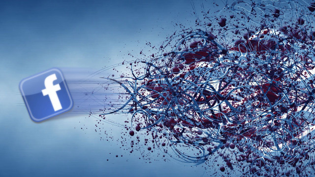 Blue facebook logo splatters background free wallpaper - medium preview image