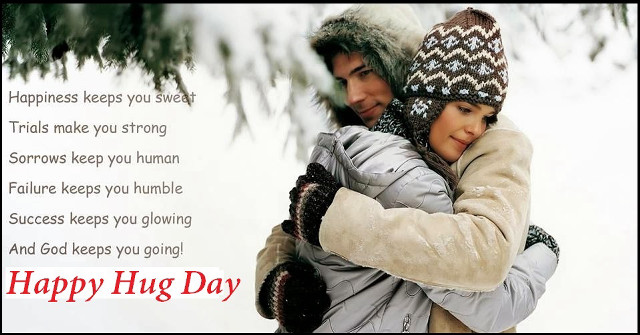 Man woman hugging snow happy free wallpaper - medium preview image